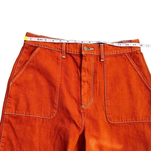 Roller Rabbit Elle Twill Wide Leg High Rise Cropped Pants Terra Cotta 10 NWT - Picture 7 of 16